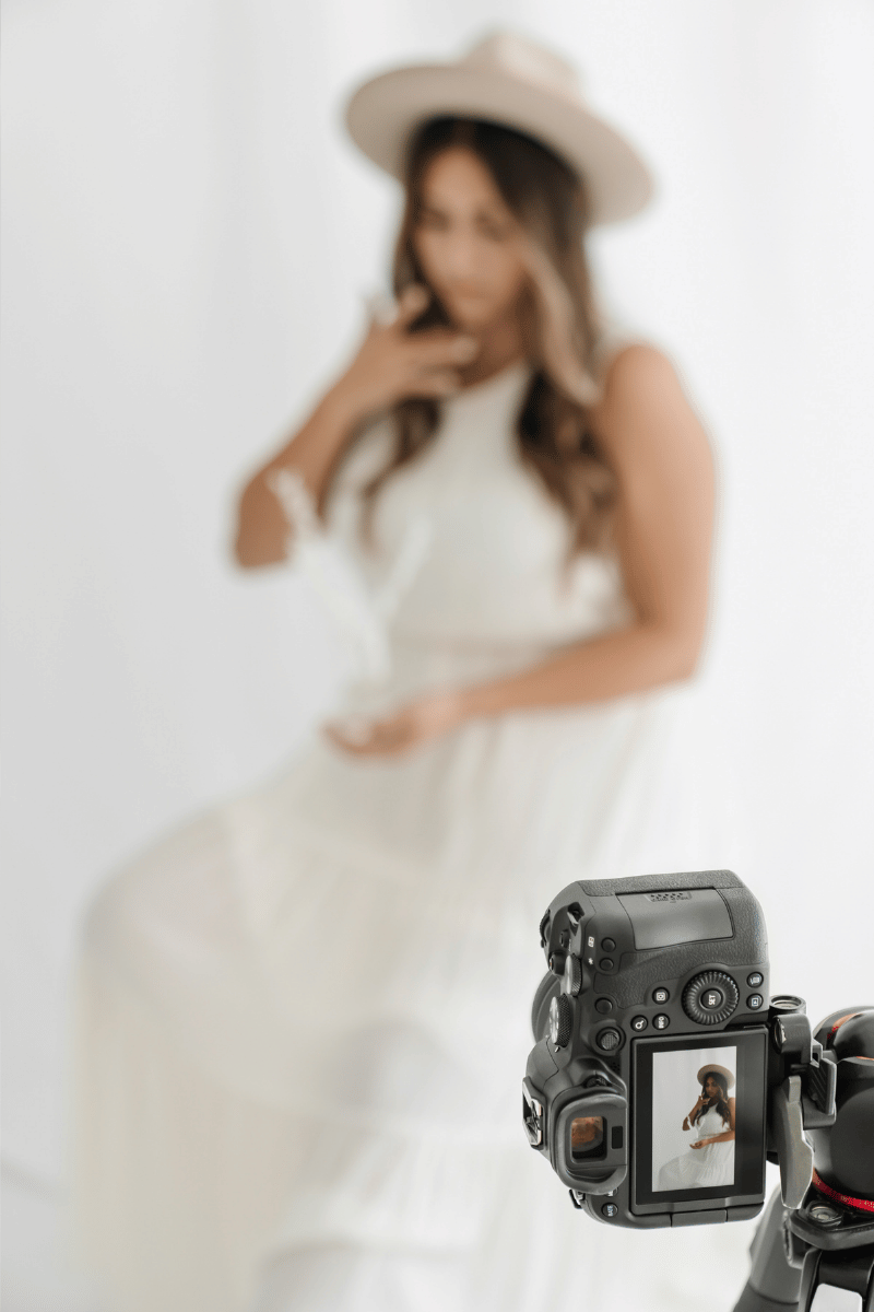 wedding photographer capturing bride during photoshoot for portfolio and SEO case study